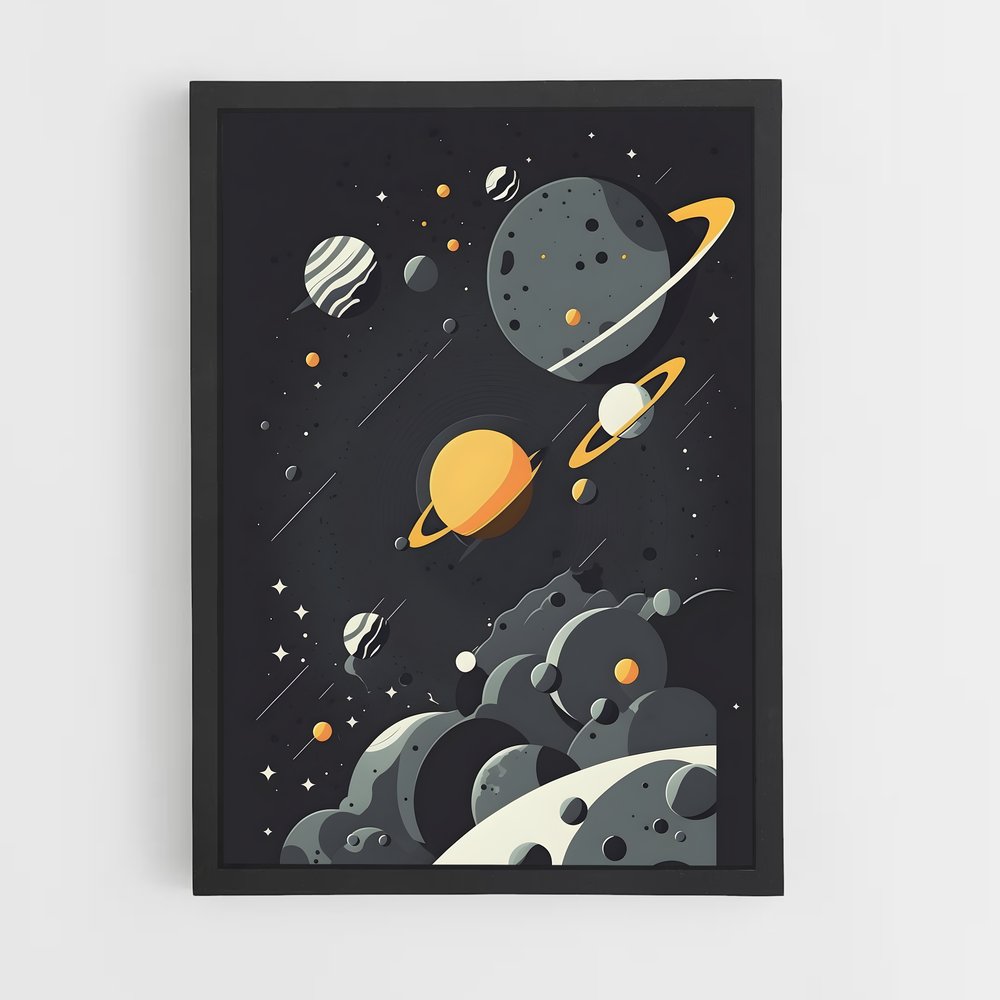Poster Épuré espace envoûtant – affiche Art spatial (vue 2)